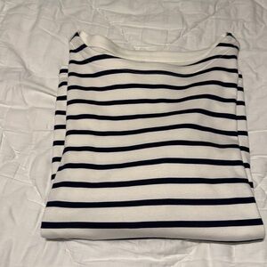 Croft & Barrow Navy and White Striped Shirt